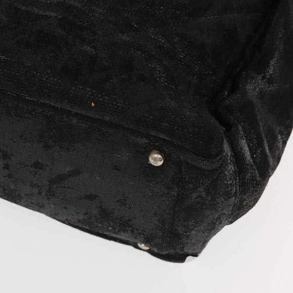 CHANEL Paris Biarritz MM Tote Bag Coated Canvas Black Silver CC Auth bs19293 - Picture 9 of 16